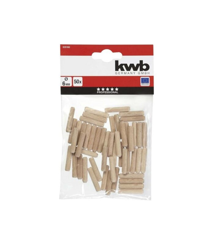 Kwb Acc Espigas Estriadas En Haya 6mm 50uds